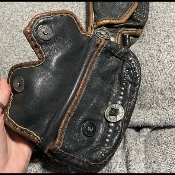 Leather hand made pocket belt - Picture 3 of 4